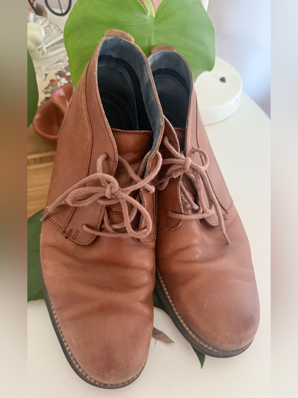 Cole haan Men's Brown Leather Lace-Up Boots